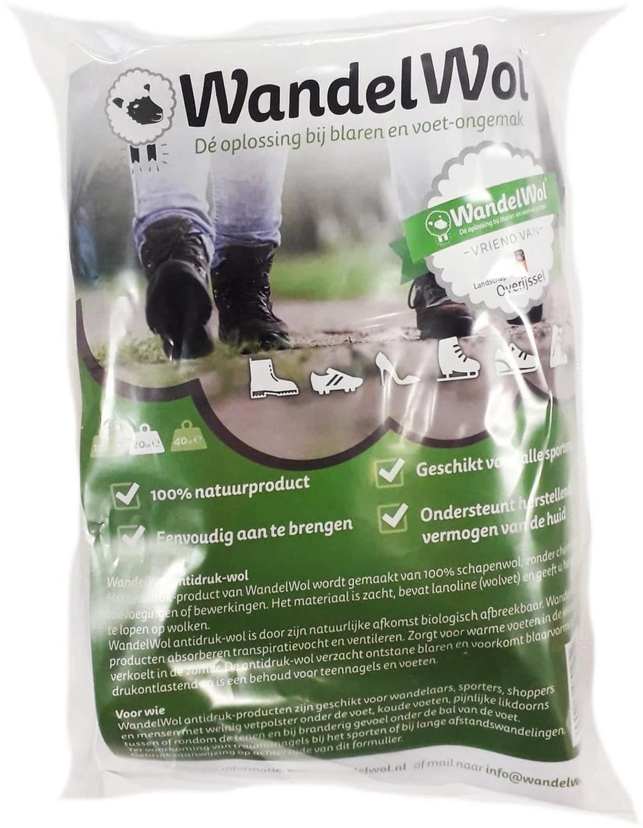 Merkloos WandelWol 20 Gram - De Oplossing Bij Blaren Drukplekken En Voet Ongemak 1 Merkloos WandelWol 20 Gram - De Oplossing Bij Blaren Drukplekken En Voet Ongemak