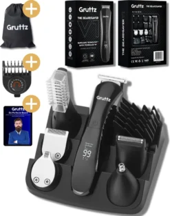 Gruttz - 11 In 1 Baardtrimmer Voor Mannen - Inclusief Reistas - Trimmer Baard Neus Oor En Lichaam - Bodygroomer Mannen