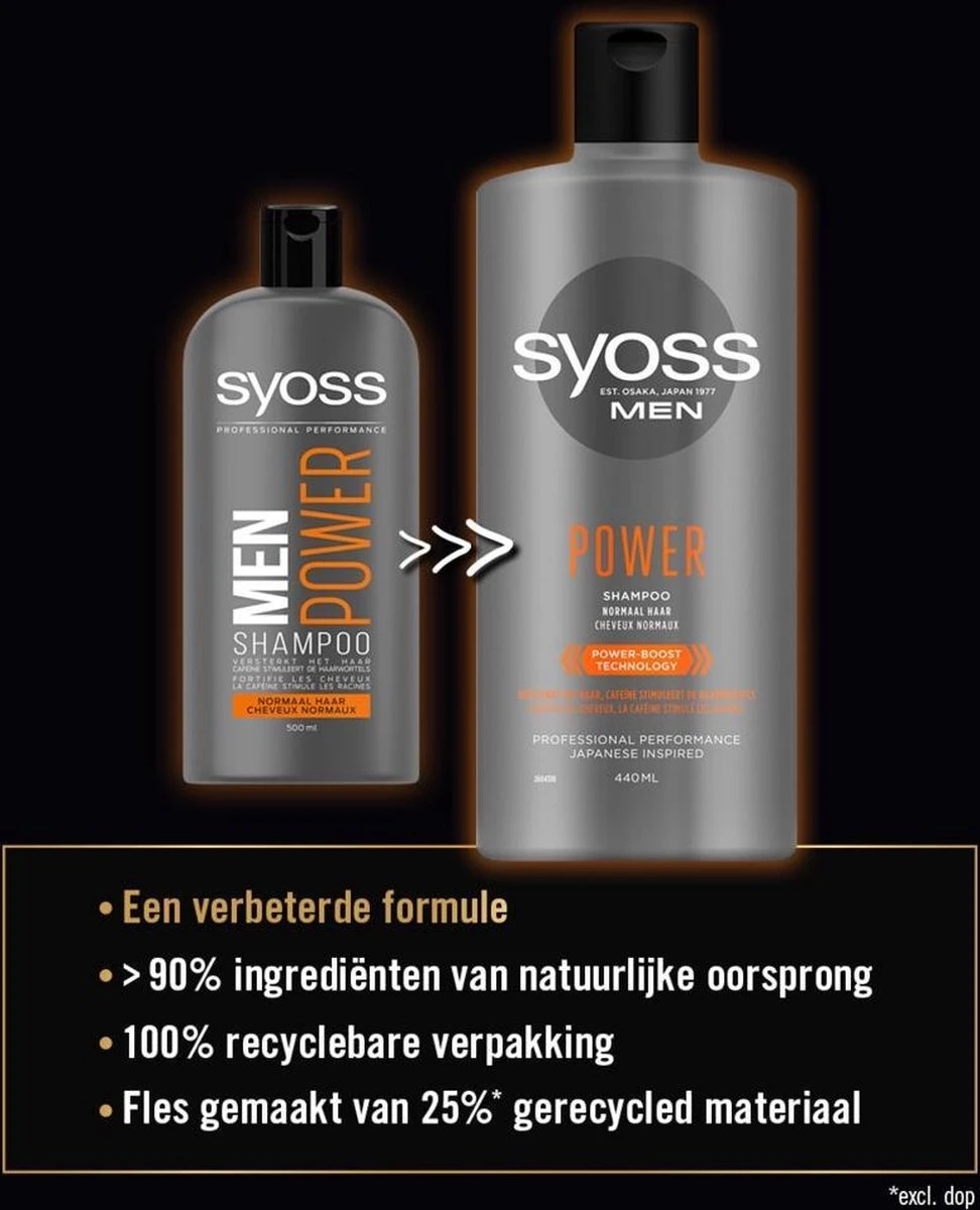 Syoss Men Power Shampoo - 440 Ml 3 Syoss Men Power Shampoo - 440 Ml - Afbeelding 3