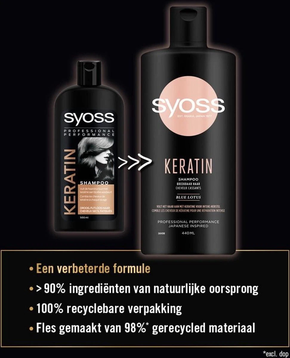 Syoss Keratin Shampoo - 440 Ml 4 Syoss Keratin Shampoo - 440 Ml - Afbeelding 4