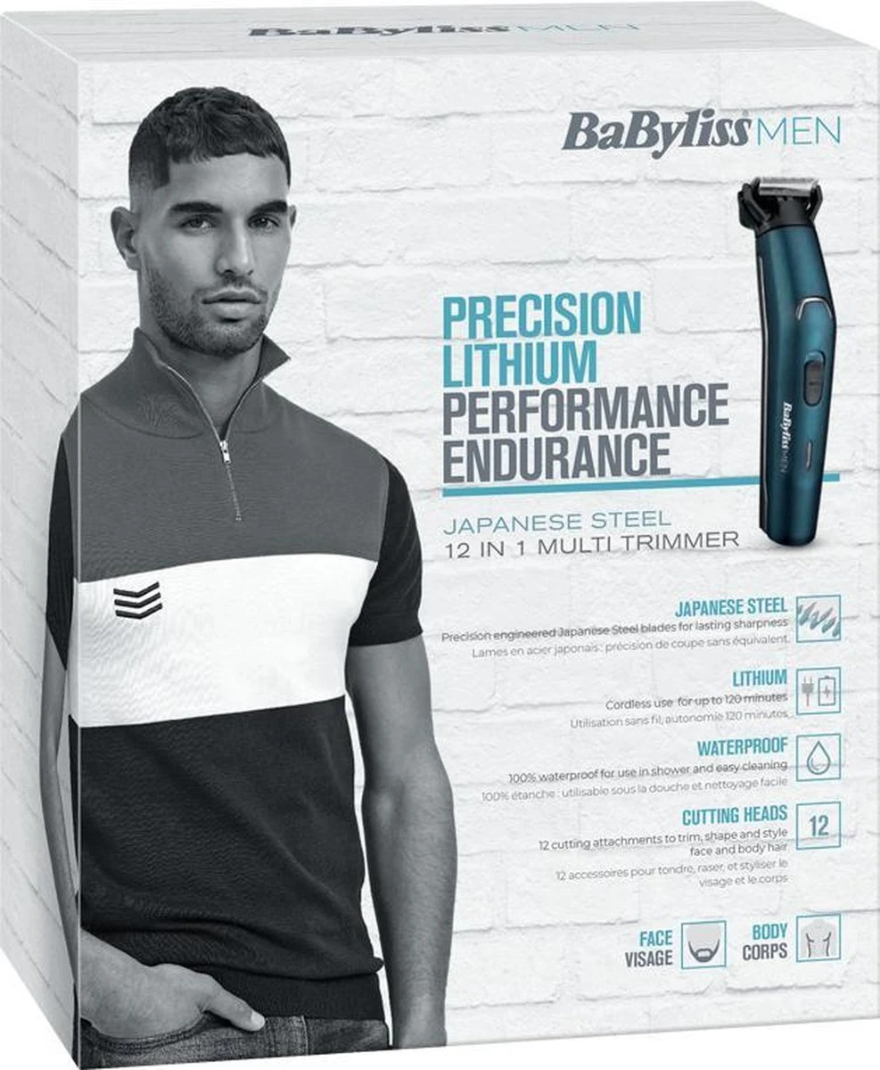 BaByliss Japanese Steel 12-in-1 Multitrimmer MT890E - 120 Min Draadloos Gebruik - Waterproof 3 BaByliss Japanese Steel 12-in-1 Multitrimmer MT890E - 120 Min Draadloos Gebruik - Waterproof - Afbeelding 3